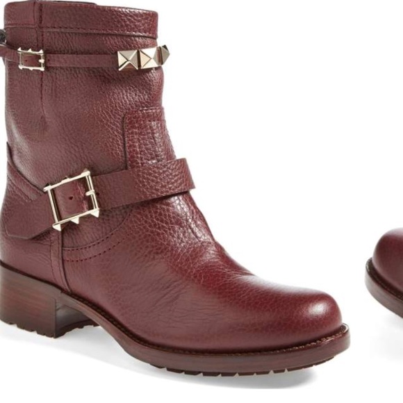 Valentino Rockstud Rouge Absolute Moto Boot - Picture 5 of 6